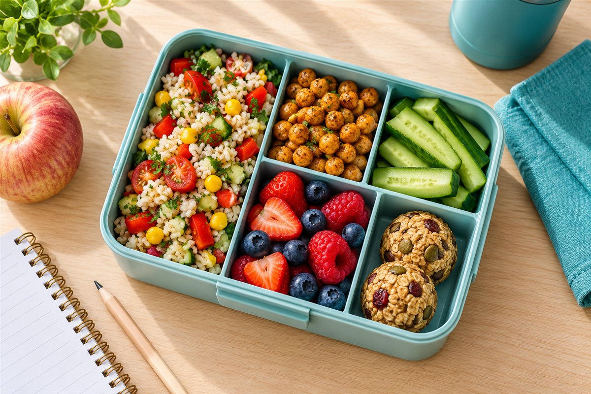 A colourful balanced free-from lunchbox